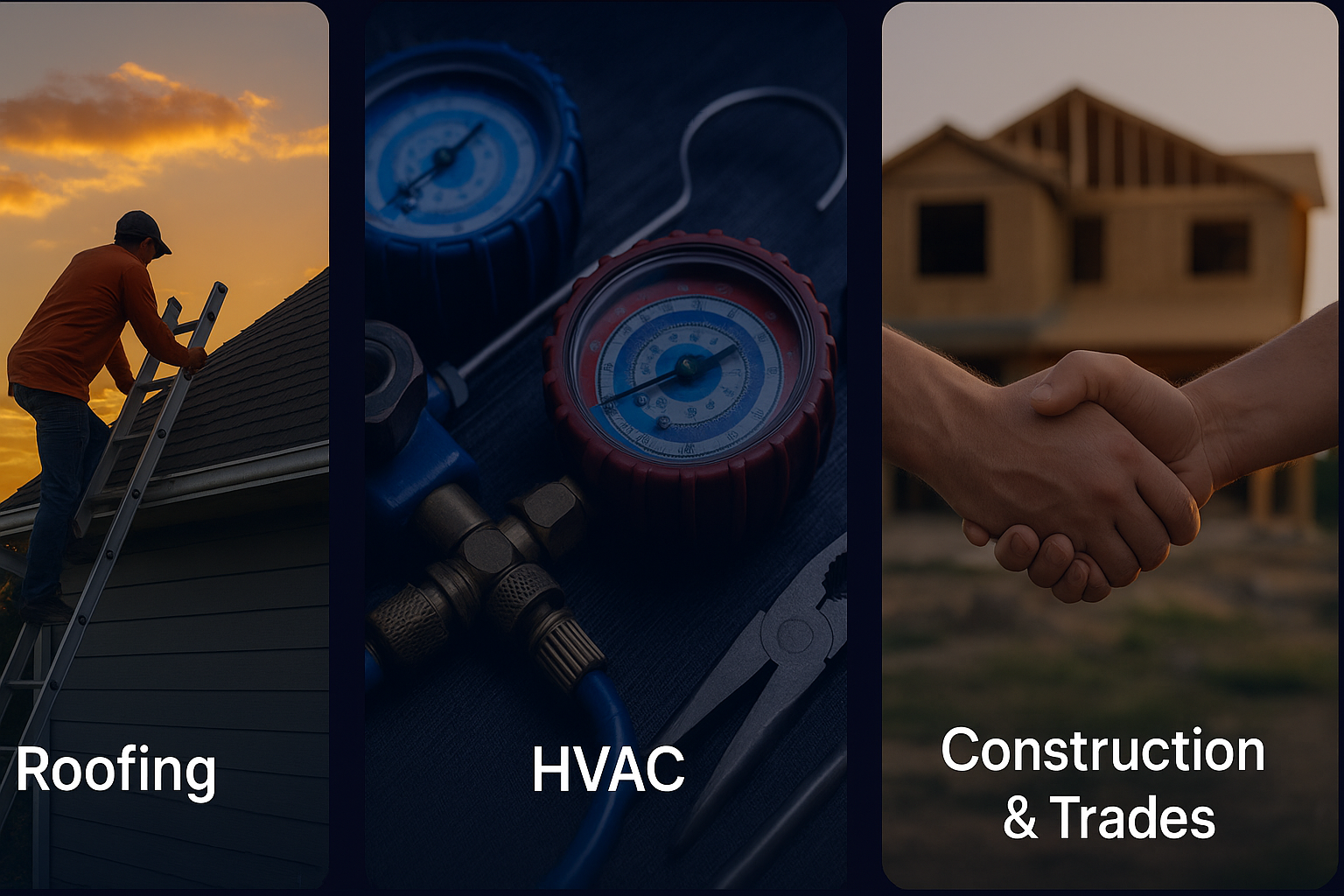 Industries: Roofing, HVAC, Construction & Trades
